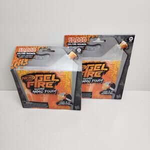 Nerf Pro Gelfire Reusable Ammo Pouch & 10,000 Dehydrated Rounds 2 Pouches NEW